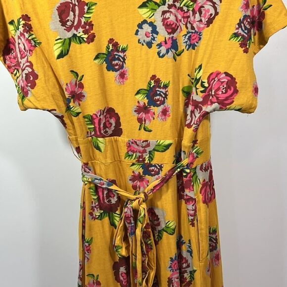 MATILDA JANE Women’s Alana Floral Print Tie Waist Wrap Maxi Dress Yellow Small - Picture 7 of 10